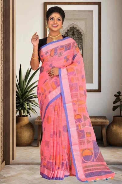 Linen Cotton Saree (adi85304)