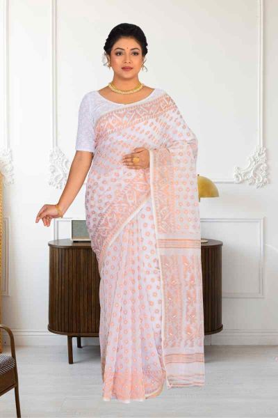 Soft Dhakai Jamdani Saree (adi85357)