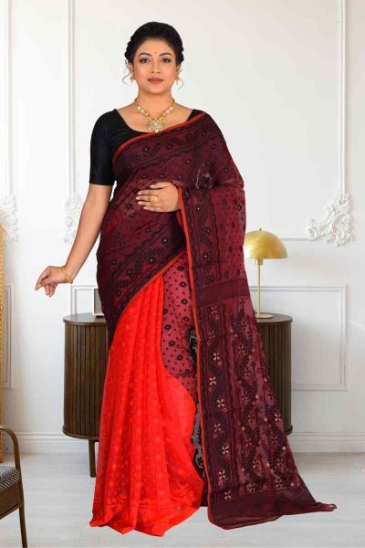 Soft Dhakai Jamdani Saree (adi85363)