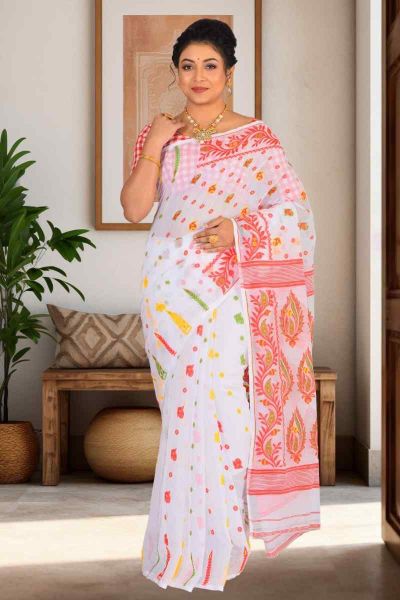 Soft Dhakai Jamdani Saree (adi85379)