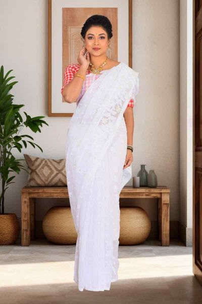 Soft Dhakai Jamdani Saree (adi85380)