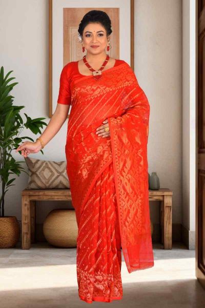 Soft Dhakai Jamdani Saree (adi85402)