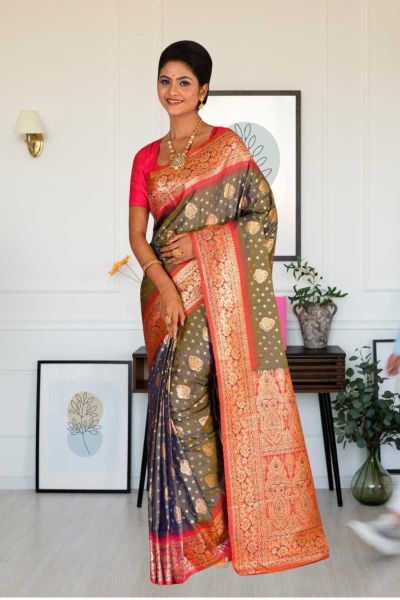 Semi Katan Silk Saree (adi85419)