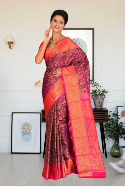 Brocade Kanjivaram  Silk Saree (adi85428)