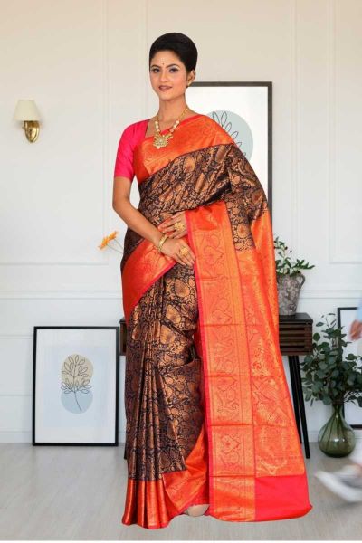 Brocade Kanjivaram  Silk Saree (adi85430)