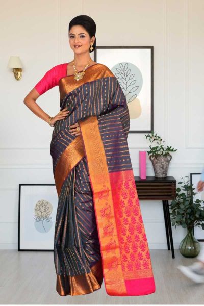 Semi Maheshwari Silk Saree (adi85431)