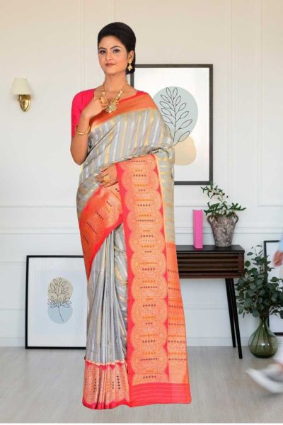 Semi Katan Silk Saree (adi85438)