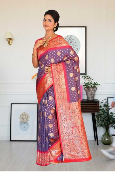 Semi Katan Silk Saree (adi85441)