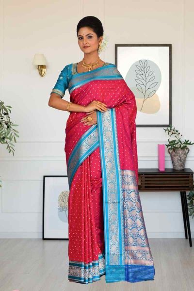 Semi Katan Silk Saree (adi85455)