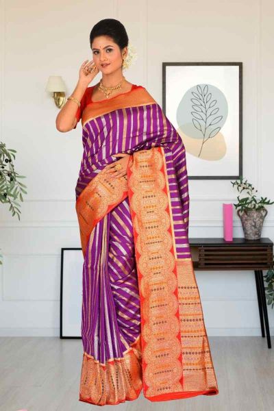 Semi Katan Silk Saree (adi85473)