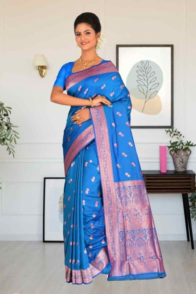 Semi Katan Silk Saree (adi85485)