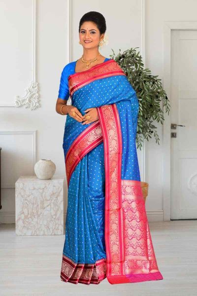 Semi Katan Silk Saree (adi85489)