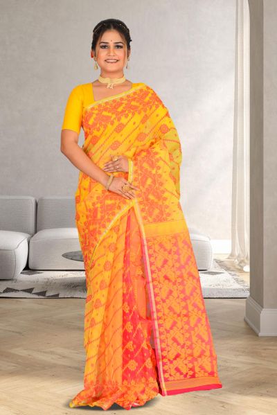 Semi Muslin Dhakai Saree (adi85749)