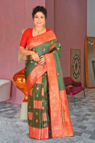 Semi Swarnachari Silk Saree (adi85531)