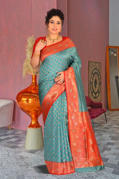 Semi Katan Silk Saree (adi85538)