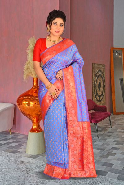 Semi Katan Silk Saree (adi85543)