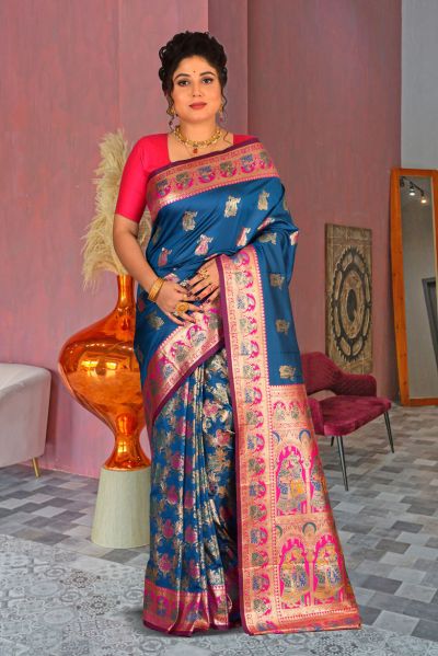 Semi Swarnachari Silk Saree (adi85555)