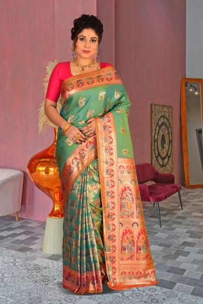 Semi Swarnachari Silk Saree (adi85556)