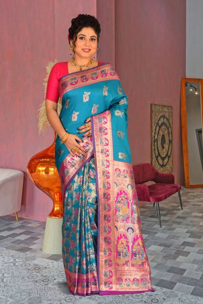 Semi Swarnachari Silk Saree (adi85557)