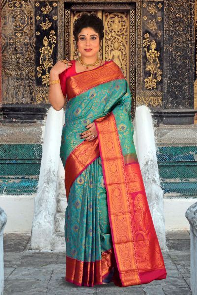 Brocade Kanjivaram  Silk Saree (adi85562)