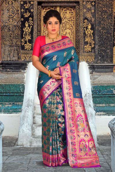 Semi Swarnachari Silk Saree (adi85575)