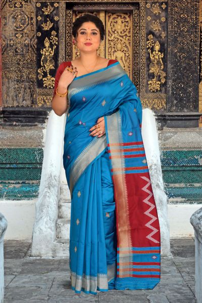 Semi Bishnupuri Silk Saree (adi85582)