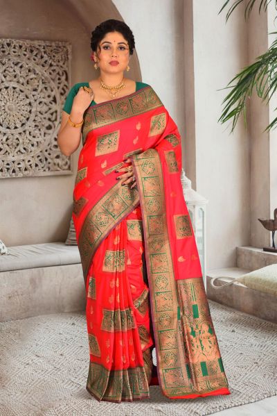 Semi Swarnachari Silk Saree (adi85589)