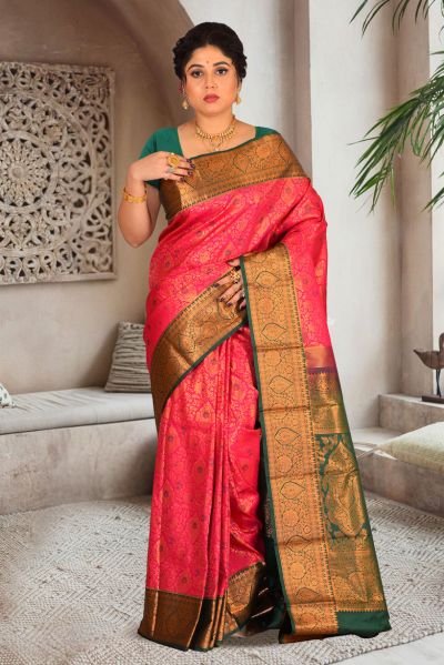 Brocade Kanjivaram  Silk Saree (adi85594)