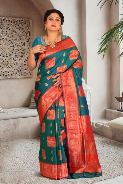 Semi Swarnachari Silk Saree (adi85597)