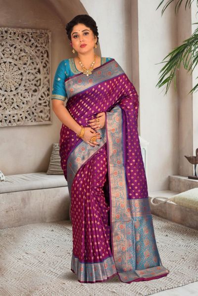 Semi Katan Silk Saree (adi85599)