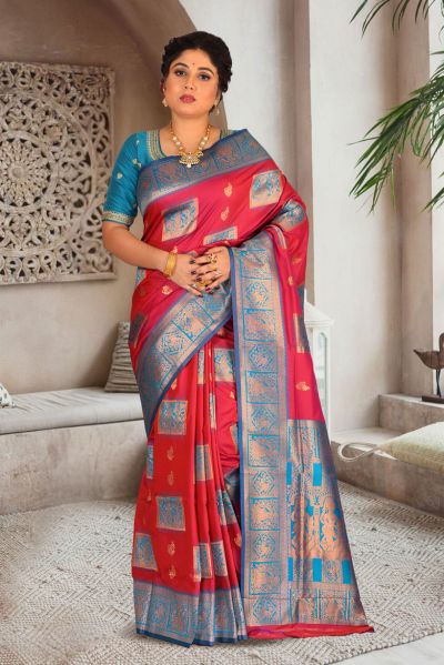 Semi Swarnachari Silk Saree (adi85601)