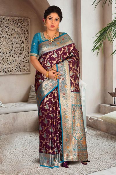 Semi Katan Silk Saree (adi85602)