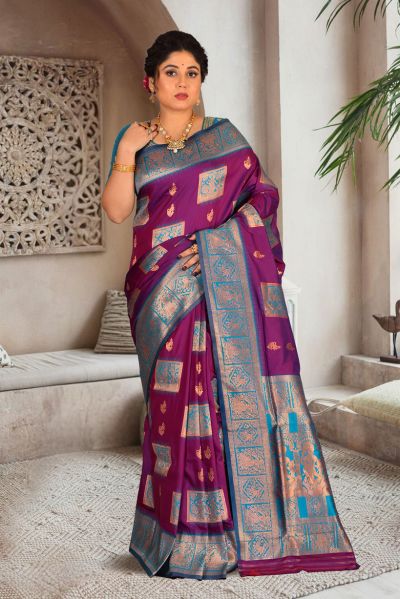 Semi Swarnachari Silk Saree (adi85603)