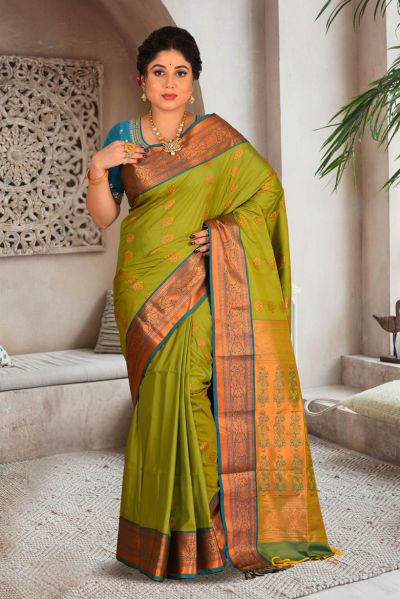 Semi Maheshwari Silk Saree (adi85606)