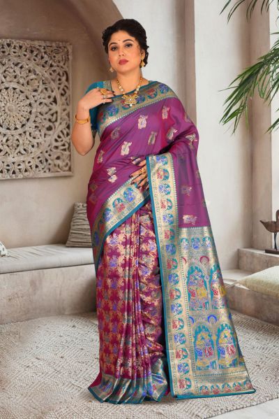 Semi Swarnachari Silk Saree (adi85607)