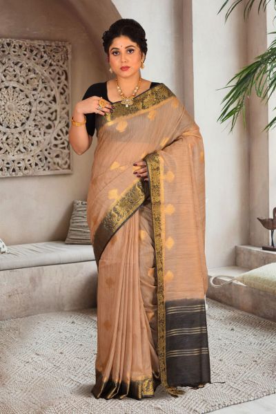 Semi Tussar Silk Saree (adi85610)