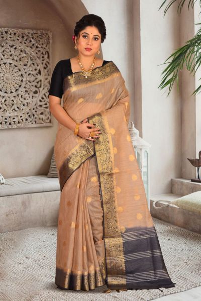 Semi Tussar Silk Saree (adi85612)