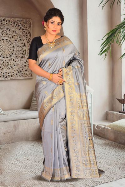 Semi Swarnachari Silk Saree (adi85617)