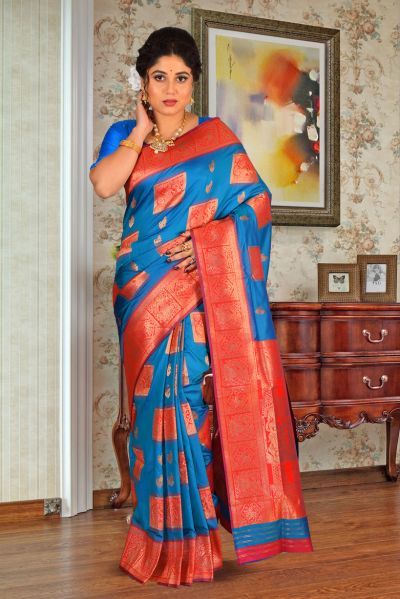 Semi Swarnachari Silk Saree (adi85626)