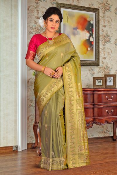 Semi Swarnachari Silk Saree (adi85634)