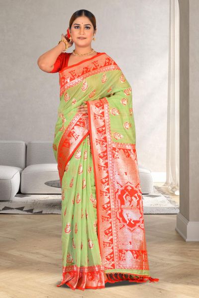 Semi Swarnachari Silk Saree (adi85643)