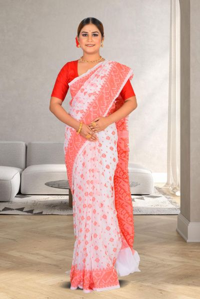 Semi Muslin Dhakai Saree (adi85645)