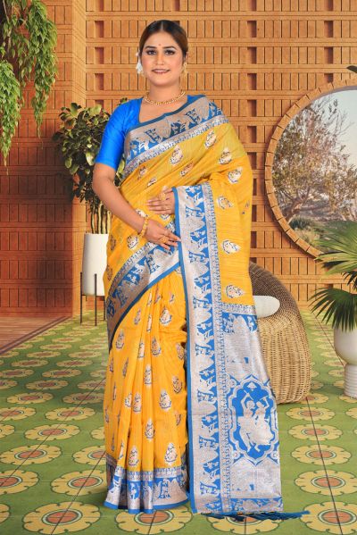 Semi Swarnachari Silk Saree (adi85673)