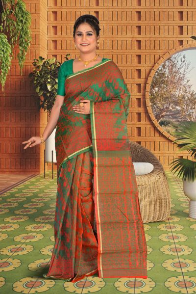 Semi Muslin Dhakai Saree (adi85677)