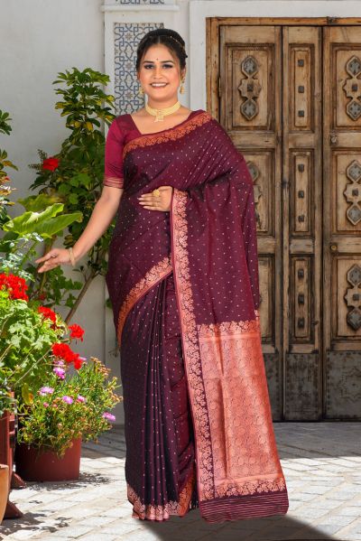 Semi Katan Silk Saree (adi85728)