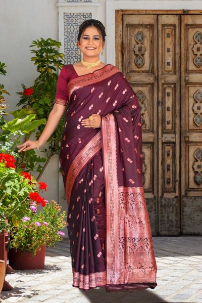 Semi Katan Silk Saree (adi85730)