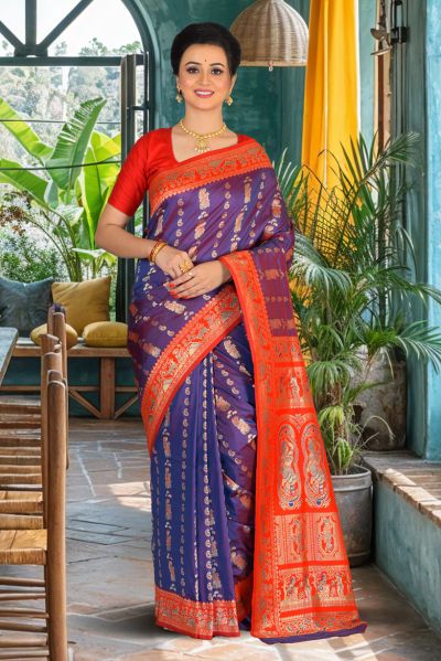 Semi Swarnachari Silk Saree (adi85784)