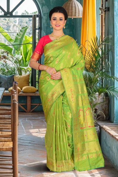 Semi Swarnachari Silk Saree (adi85800)