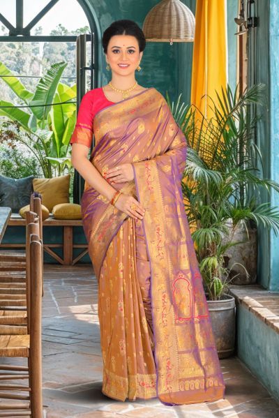 Semi Swarnachari Silk Saree (adi85801)