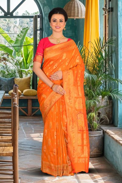 Semi Swarnachari Silk Saree (adi85804)